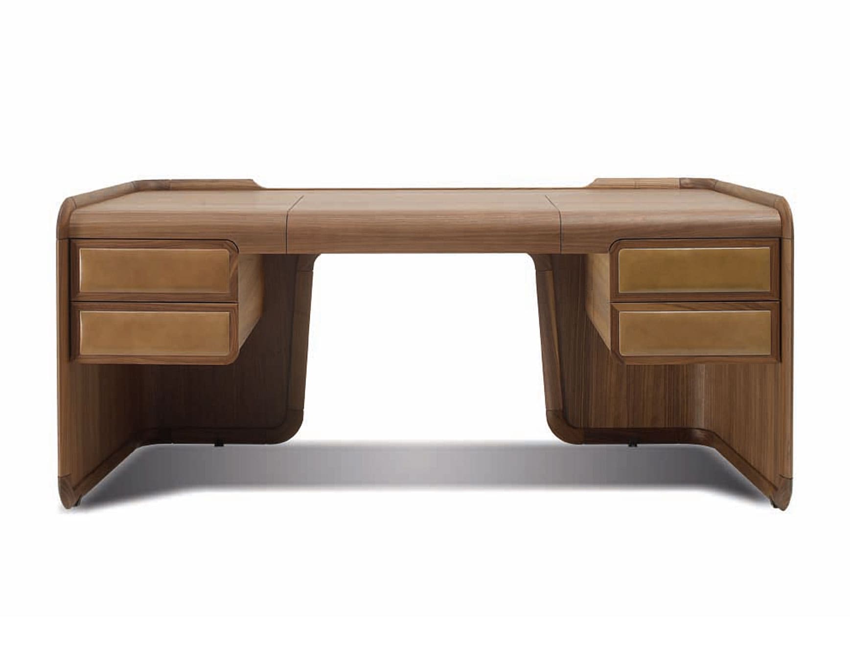 Everyday modern Italian desk with brown Walnut wood