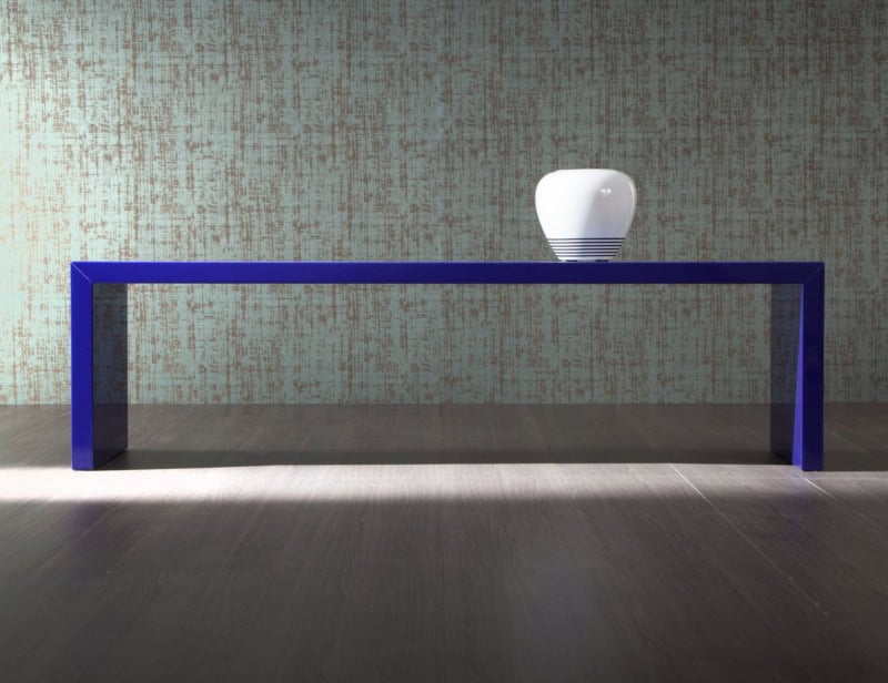 Feel Good modern Italian upholstery with blue lacquered wood