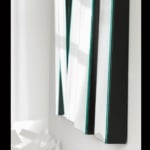 Rectangular wall mirror panels with black and glass sections