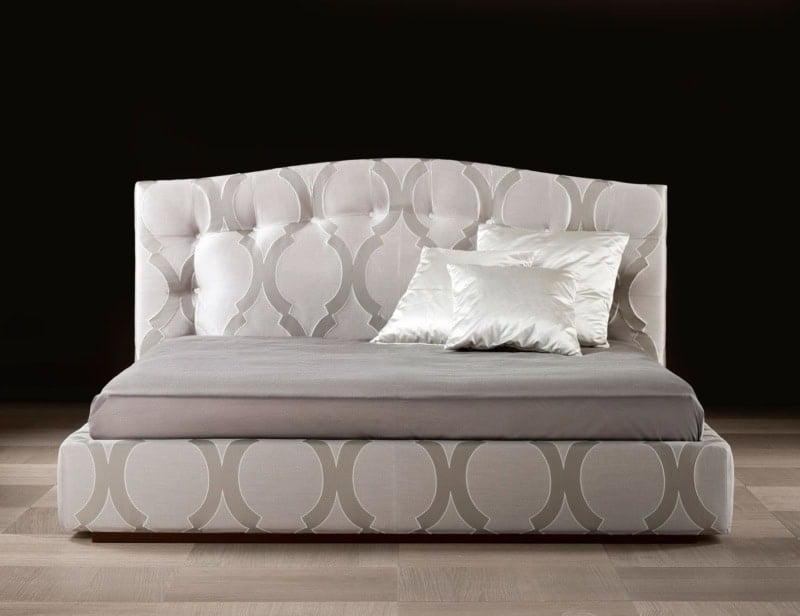 Gaia modern luxury bed with white fabric