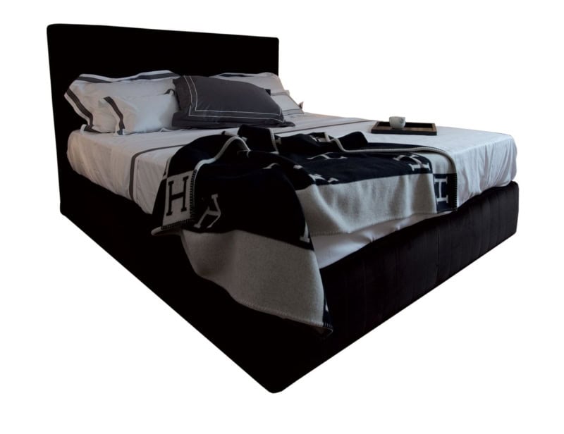 Giacomo modern Italian storage bed with black leather