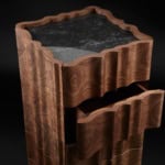 Highboy 2 modern Italian chest of drawers with brown Walnut wood