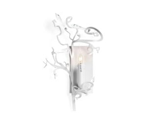 Romantic 165/AP3 Italian designer wall light shown in handmade crystal glass with Swarovski elements. Structure composed of polished chrome metal finish. Sizes available: 1 light, 2 lights, 3 lights (as shown), and 5 lights. Elements available: Swarovski Elements, teak and Spectra crystal. Finishes available: transparent with chrome and teak with iron grey. Collection made with the highest quality materials, showcasing its elegance and beauty. Made in Italy.Made in Italy.