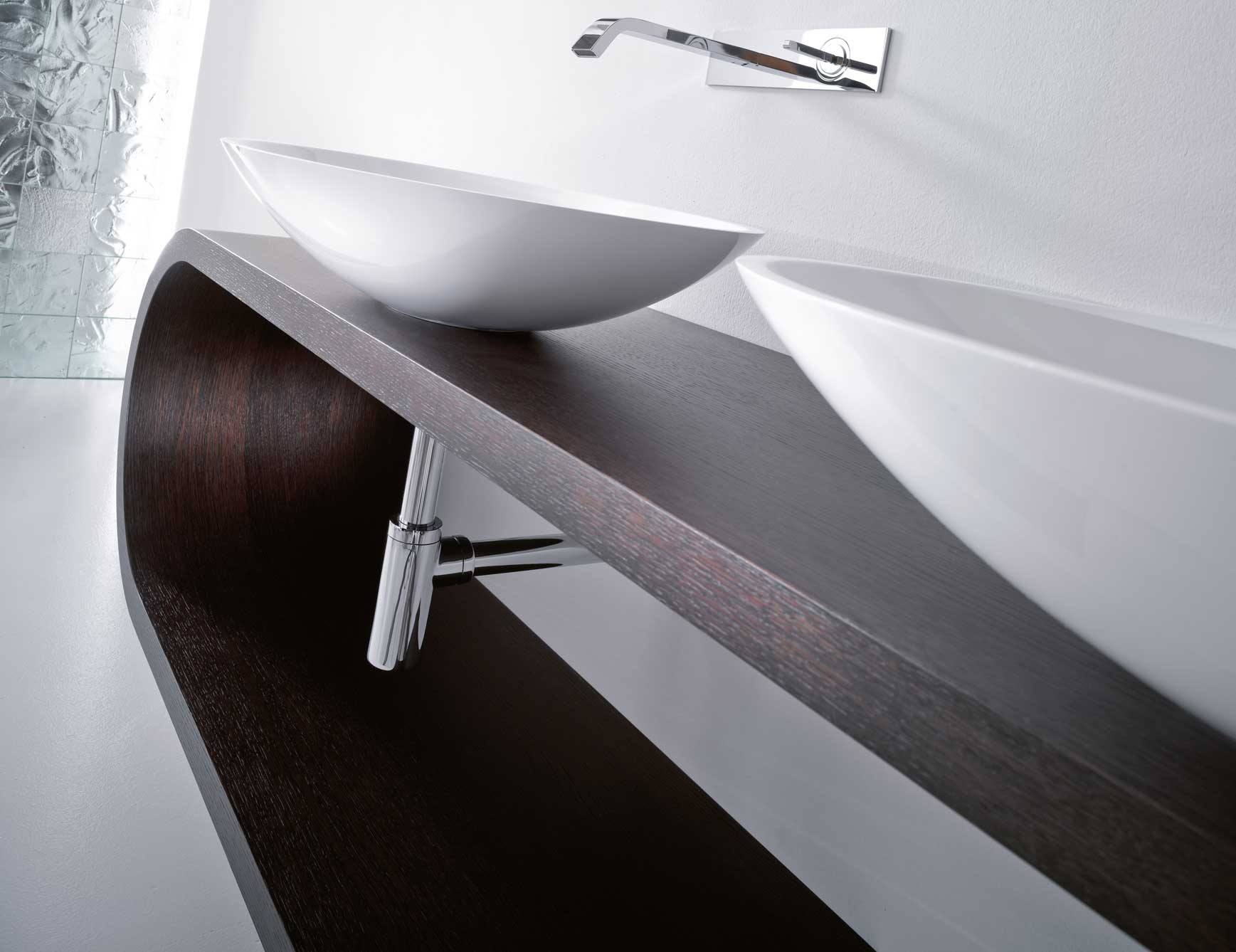 Jey contemporary Italian bathroom vanity with brown Wenge  wood