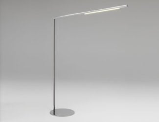 Cornelia Italian designer floor lamp in chrome base with bronze glass. Sizes available: 1 light (as shown). Base finishes: chrome and satin bronze. Shade finishes: chromed glass and bronzed glass. Table lamp and hanging light version are also available. Made in Italy.