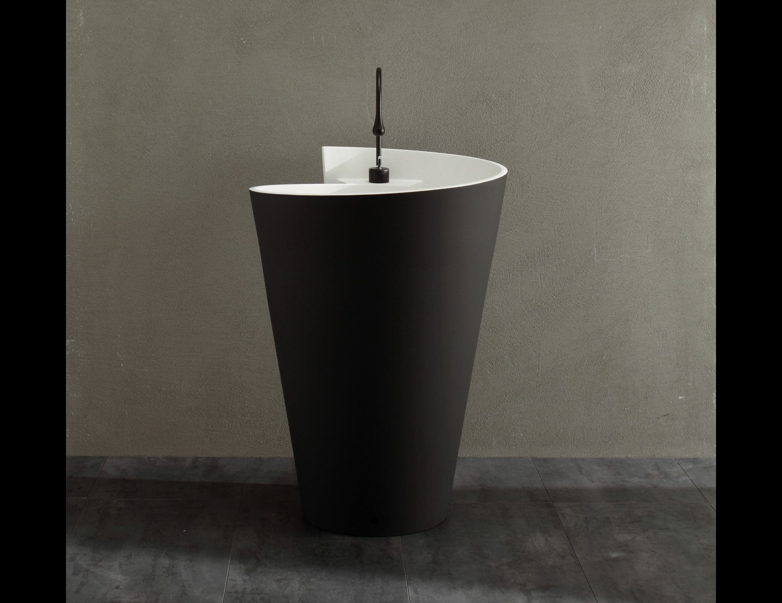 Kon modern luxury basin sink with black resin