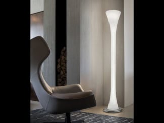 &lt;p&gt;Manta Italian luxury designer floor lamp shown in amber-colored Murano glass. Base composed of brass with gold finish. Murano glass finish also available in Fume. Each product speaks for itself from the precious wood, the vibrant colors of the marble, and the touch of lacquer on the veil. Made in Italy.&lt;/p&gt;
