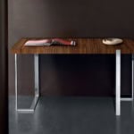 Lex modern Italian desk with brown Ebony wood