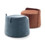 Lilas modern Italian pouf with blue fabric