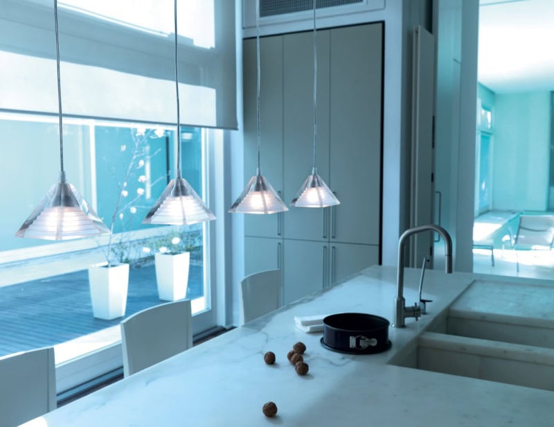 Lilliput modern Italian hanging light with clear glass