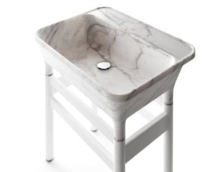 &lt;p&gt;Bento deluxe modern designer washbasin shown in Calacatta Classico marble. &lt;span data-sheets-value=&quot;{&quot;1&quot;:2,&quot;2&quot;:&quot;Loto luxury Italian countertop washbasin shown in Calacatta Carrara marble. Washbasin contains one metal drain hole with silver finish. This collection features extraordinary creativity and experimentation in the field of marble processing and high design level of furniture and bathroom pieces. Available in two dimensions in width: 23.6\&quot; and 31.5\&quot;. Depth 16\&quot; and 20\&quot;. Height: 11\&quot;. Several marble options in: Bianco Del Re, Calacatta Classico, Bianco Carrara, Grigio St. Marie, Persian Grey and Nero Marquina. Made in Italy.&quot;}&quot; data-sheets-userformat=&quot;{&quot;2&quot;:15107,&quot;3&quot;:{&quot;1&quot;:0},&quot;4&quot;:{&quot;1&quot;:2,&quot;2&quot;:16777215},&quot;11&quot;:4,&quot;12&quot;:0,&quot;14&quot;:{&quot;1&quot;:2,&quot;2&quot;:0},&quot;15&quot;:&quot;Arial&quot;,&quot;16&quot;:11}&quot;&gt;Washbasin contains a 1.96 inch diameter drain hole and bowl weighs 140 lb.  This collection features extraordinary creativity and experimentation in the field of marble processing and high design level of furniture and bathroom pieces. &lt;/span&gt;A wide selection of various marbles are available to choose from. Made in Italy.&lt;/p&gt;
