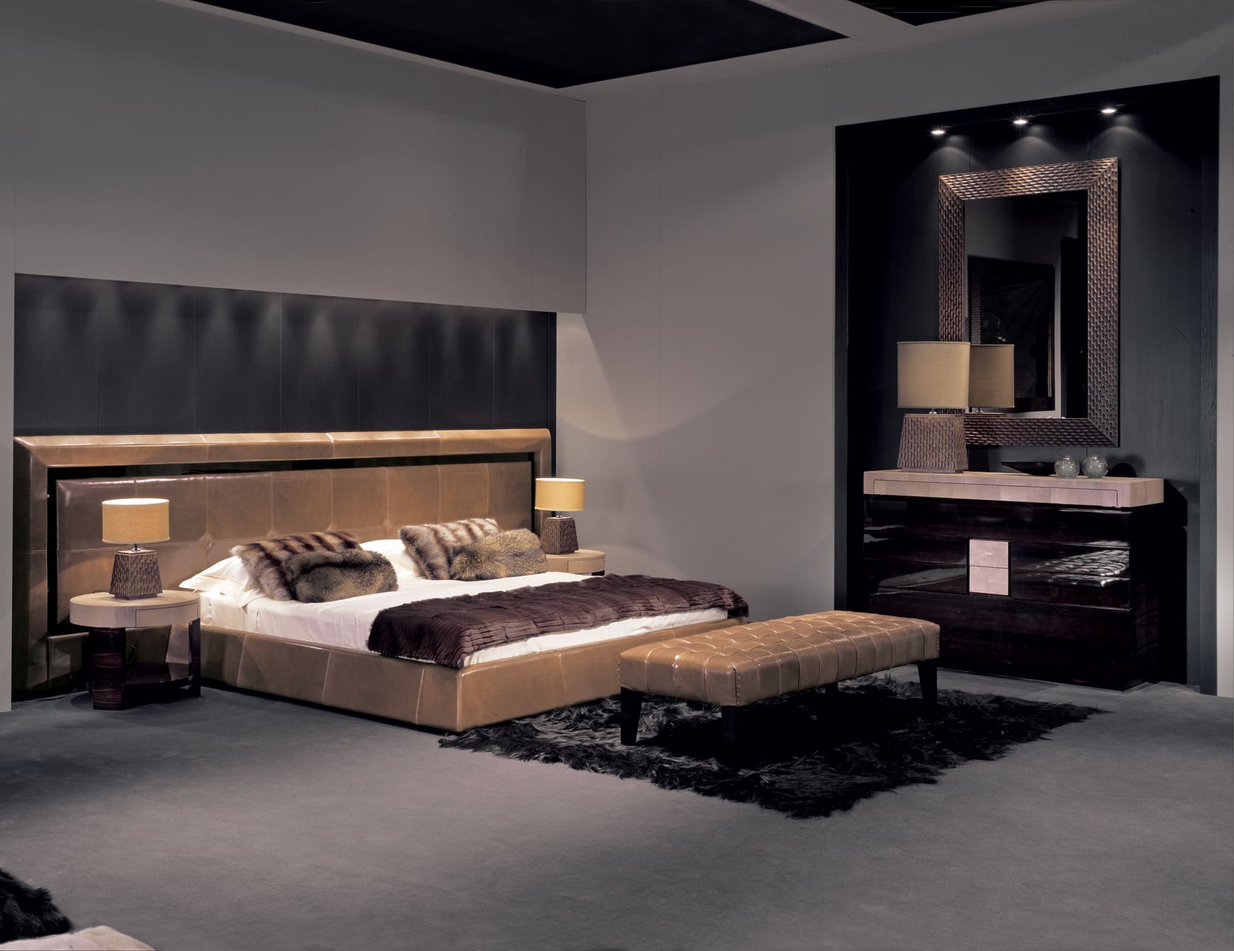 Ulivi Lowell Bed in Beige Leather | Nella Vetrina - Luxury Italian ...