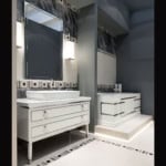 Lutetia classic luxury bathroom vanity with white lacquered wood