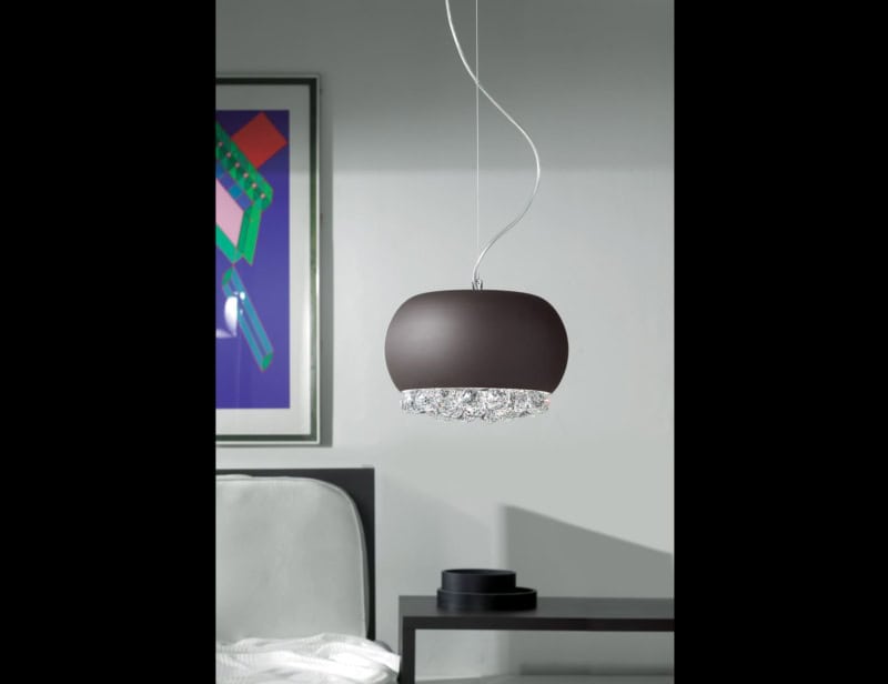 MIR contemporary Italian hanging light with grey glass