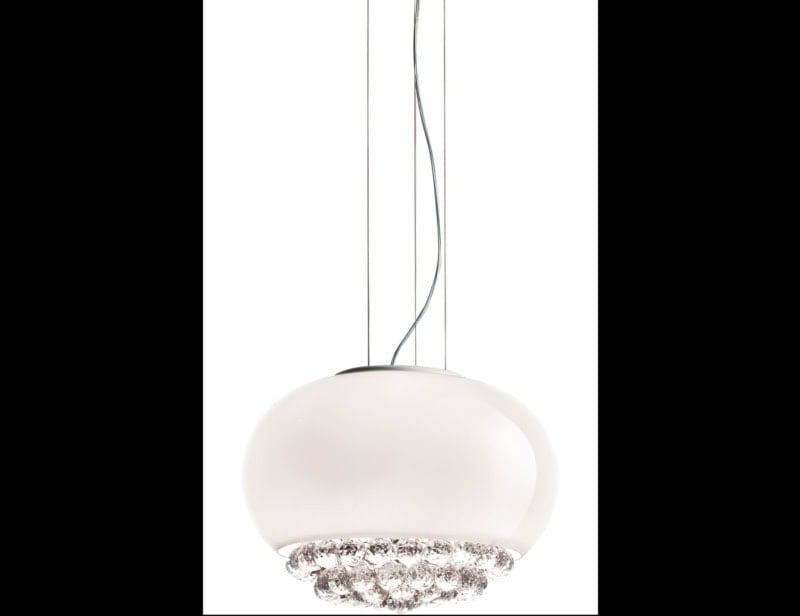 MIR contemporary Italian hanging light with white glass