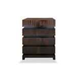 Makao 3 modern Italian nightstand with brown Makassar Ebony wood
