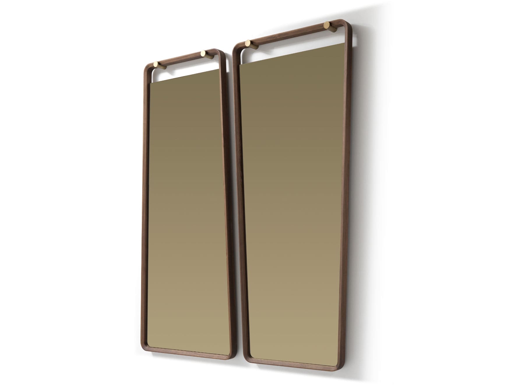 Marie modern Italian mirror with brown leather