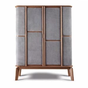 Matthias modern Italian cabinet with grey leather