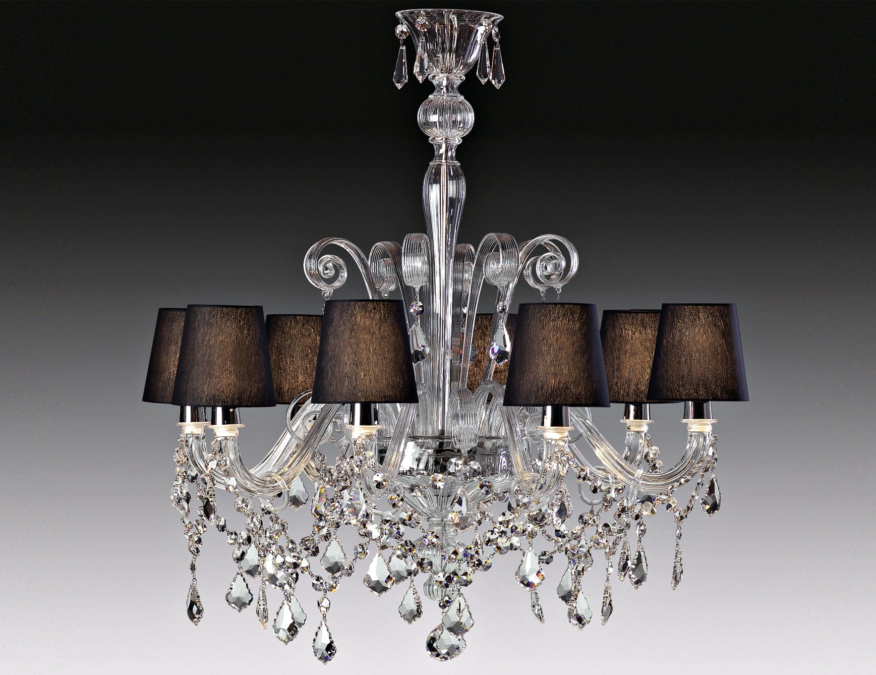 Miami modern Italian chandelier with clear glass