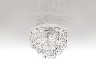 &lt;p&gt;Ecos PL Ceiling Light shown in white glass. A system made with multiple glass rings available in different colours and textures that offer a high level of personalization in terms of shape and size. The collection combines cutting edge designs by leading international designers with the secrets of the traditional craft of glass blowing. Ceiling Light sizes: 3. Glass Colors: black/white, orange/white, multicolour, white, alexandrite “rigadin”, crystal “rigadin”. Metal Parts: chrome. Made in Italy.&lt;/p&gt;
