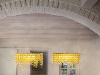 &lt;p&gt;Manta Italian luxury designer suspension lamp shown in amber-colored Murano glass. Murano glass finish also available in Fume. Each product speaks for itself from the precious wood, the vibrant colors of the marble, and the touch of lacquer on the veil. Made in Italy.&lt;/p&gt;
