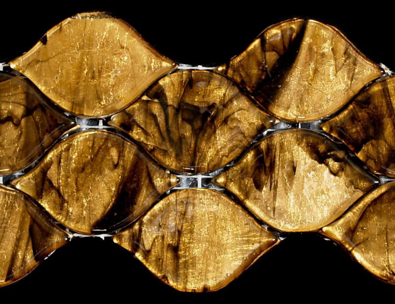 Next   Metal Brown modern Italian mosaic tiles with gold murano glass