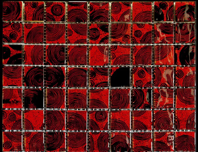 Next modern Italian mosaic tiles with red murano glass