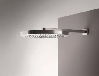 &lt;p&gt;Milano shower shown in stainless steel. Shower composed of a showerhead, wall mount hand shower, wall body spray and a thermostatic set with three volume controls. Showerhead includes 19.38&#8243; rainfall projection, 9&#8243; waterfall projection, anti-lime scale system, fixing system, and solid brass rough and trim. Restricted rainfall flow to 2.5GPM and 4.5GPM for waterfall flow. Thermostatic 0.75&#8243; set composed of three volume controls, push button temperature override and handles are included. Wall mount hand shower integrated with volume control, anti-siphon check valve, anti-lime scale system, 58&#8243; hose, and water flow restricted to 2.5GPM with spare flow restrictor included. Pieces available in rough, chrome trim and brushed stainless steel trim finish. Collection goes past the present day into a cutting edge outline.&lt;/p&gt;
