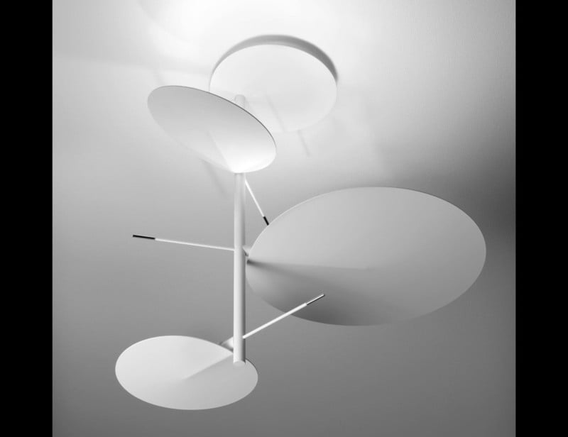Obs modern Italian hanging light with white metal