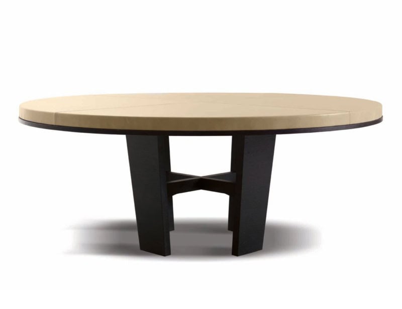 Orion modern Italian table with cream leather