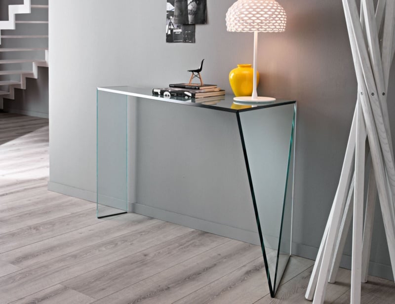 Penrose Console contemporary Italian console with clear glass