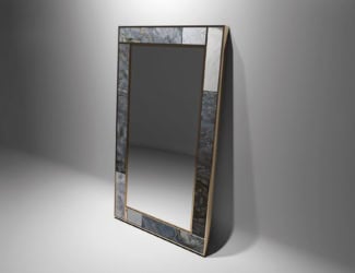 &lt;p&gt;Marey luxury designer Italian mirror shown in polished steel gold frame with upholstered fabric. Optional: colored metal finishes are available upon request. A wide selection of fabrics and leathers are available to choose from (samples available upon request). This luxury modern furniture collection combines uniqueness with modern style, offering customization in every detail. Made in Italy.&lt;/p&gt;
