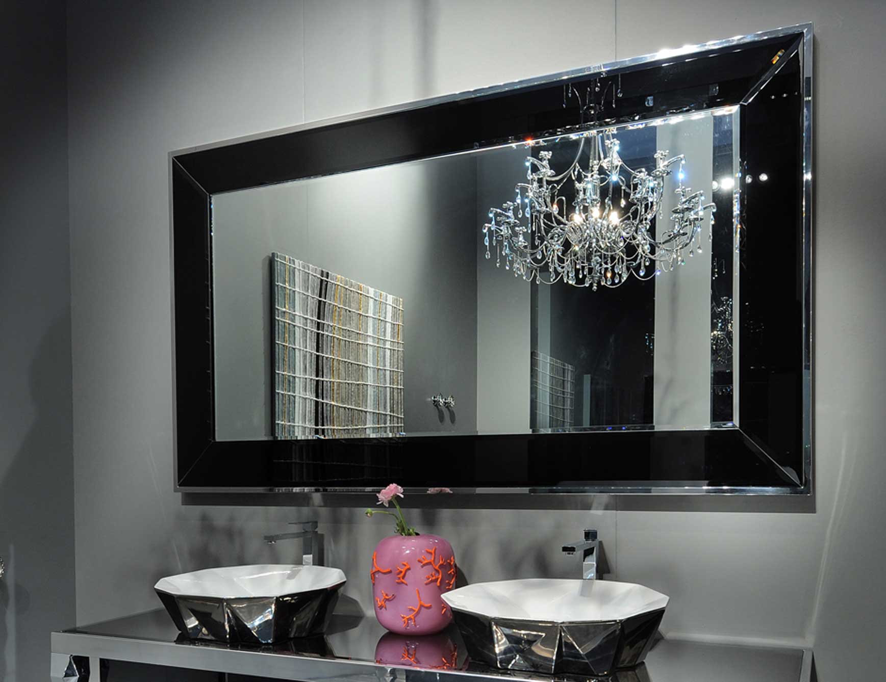 Designer bathroom outlet mirrors