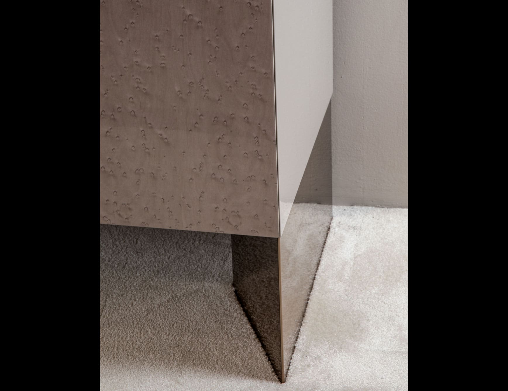 Premiere modern Italian credenza with grey Eucalyptus wood