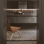 Puro contemporary Italian bathroom vanity with grey Medea marble