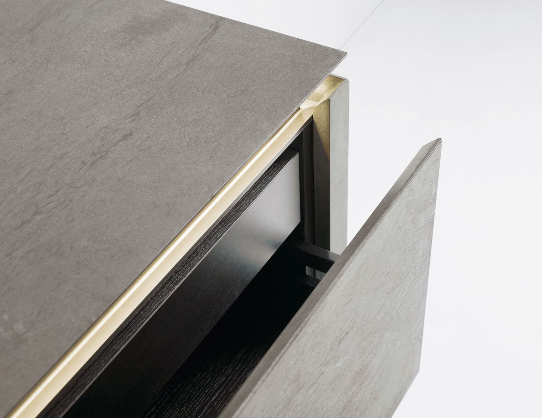 Puro contemporary Italian bathroom vanity with grey Medea marble