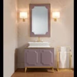 Rivoli contemporary Italian bathroom vanity with pink lacquered wood