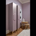 Rivoli contemporary Italian bathroom vanity with pink lacquered wood