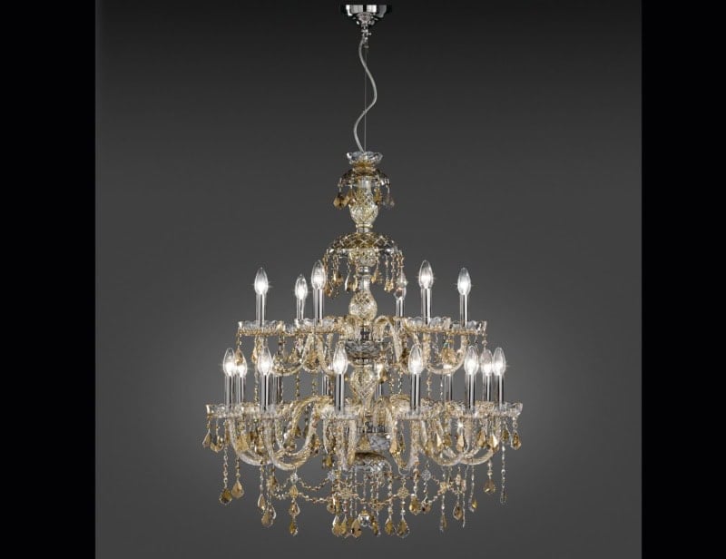 Romantic modern Italian chandelier with clear glass