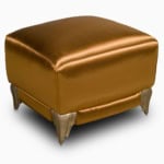 Salvador contemporary Italian pouf with bronze fabric