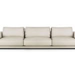 Smoking modern luxury sofa chair with cream leather
