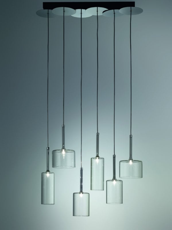 Spillray modern luxury hanging light with clear glass