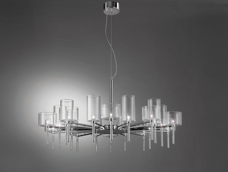 Spillray modern luxury hanging light with clear glass