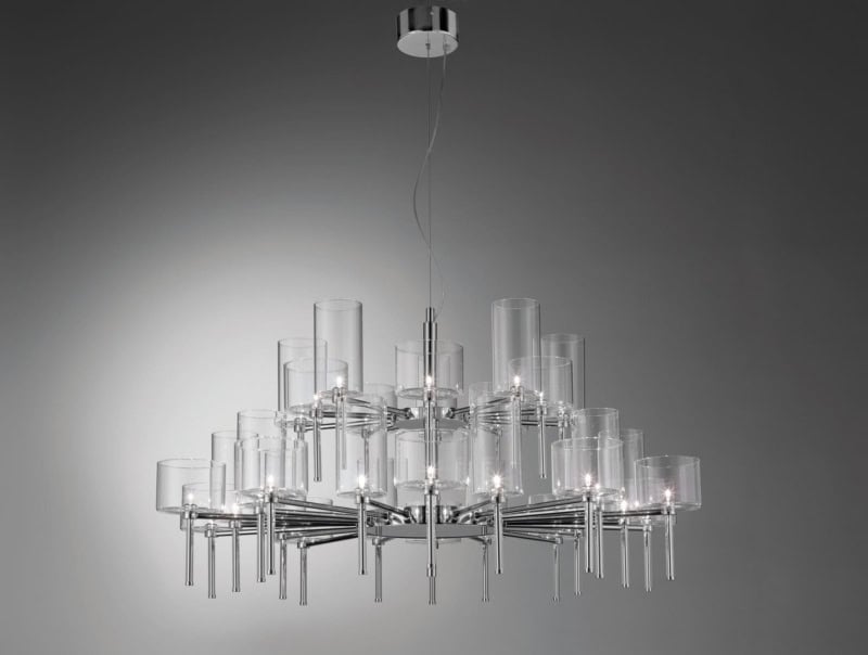 Spillray modern luxury hanging light with clear glass