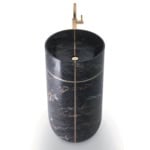 Tao contemporary Italian basin sink with black Nero Portoro marble