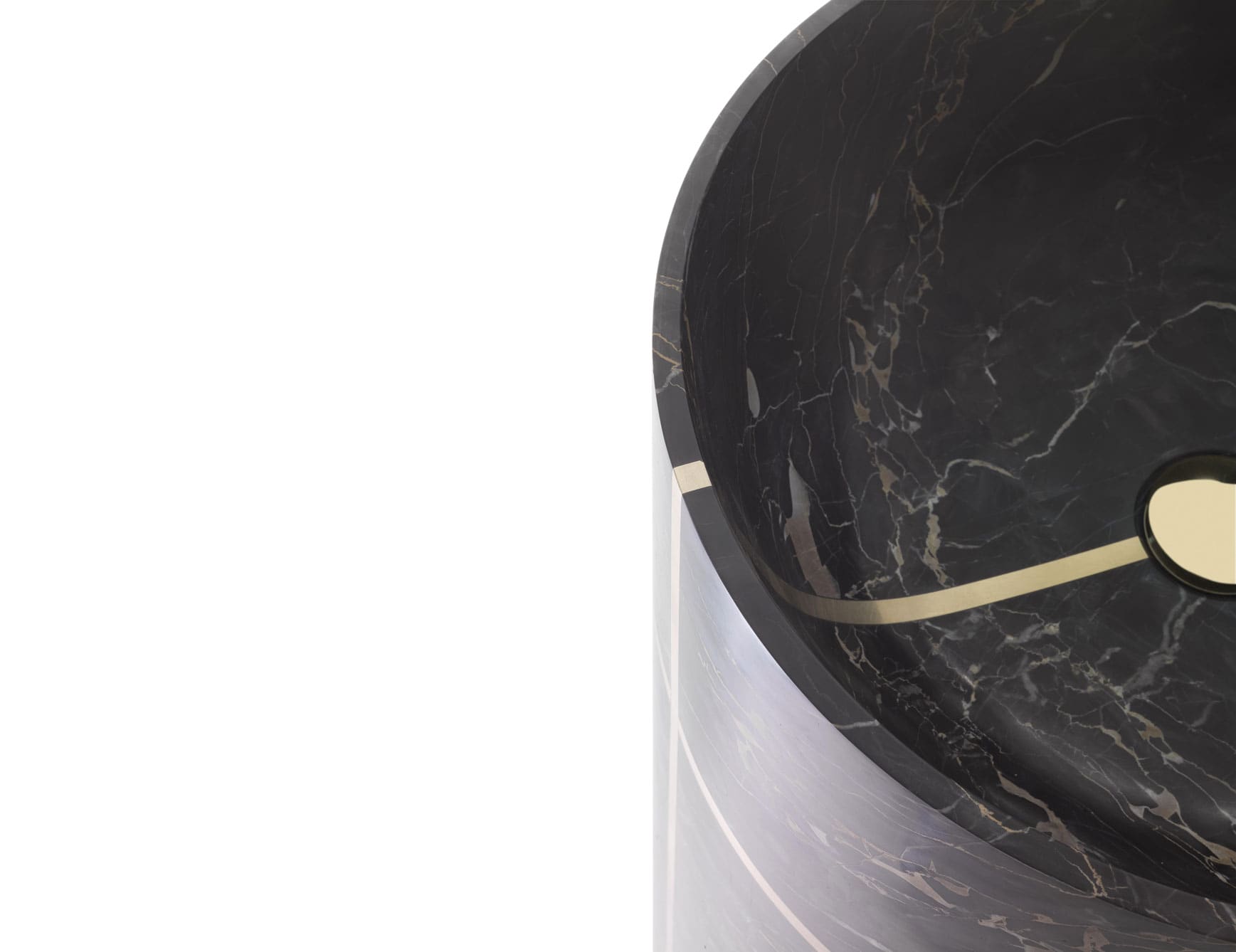 Tao contemporary Italian basin sink with black Nero Portoro marble