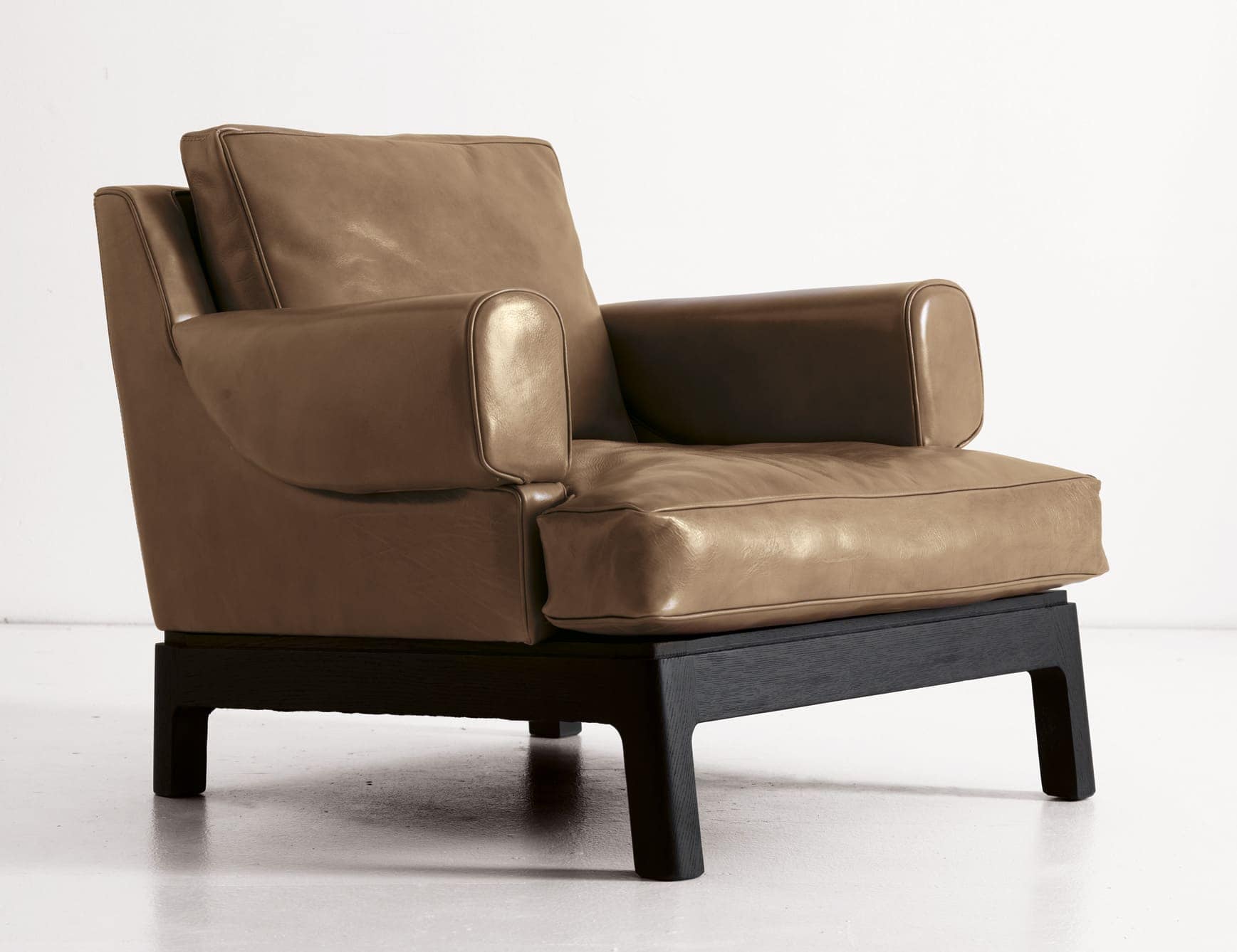 Taylor modern Italian sofa chair with brown leather