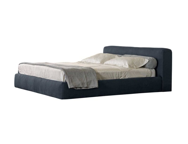 Time Square (BED) modern luxury storage bed with blue leather