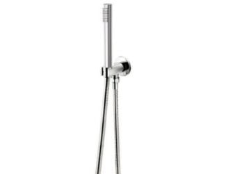 &lt;p&gt;Milano shower shown in stainless steel. Shower composed of a showerhead, wall mount hand shower, wall body spray and a thermostatic set with three volume controls. Showerhead includes 19.38&#8243; rainfall projection, 9&#8243; waterfall projection, anti-lime scale system, fixing system, and solid brass rough and trim. Restricted rainfall flow to 2.5GPM and 4.5GPM for waterfall flow. Thermostatic 0.75&#8243; set composed of three volume controls, push button temperature override and handles are included. Wall mount hand shower integrated with volume control, anti-siphon check valve, anti-lime scale system, 58&#8243; hose, and water flow restricted to 2.5GPM with spare flow restrictor included. Pieces available in rough, chrome trim and brushed stainless steel trim finish. Collection goes past the present day into a cutting edge outline.&lt;/p&gt;
