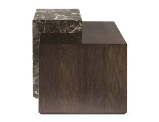 Twiga modern Italian luxury designer accent table is shown in brown colored weavings made of synthetic resin with stone table top. The structure is composed of beige or brown synthetic resin and the top is made of stone. This collection features the finest products by combining materials and shapes that connect with one another, culminating in an exquisite lifestyle. Twiga collection is available in chaise lounge, sofa, armchair, and coffee table versions. PVC cover available as an add on. Made in Italy.